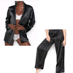 Victoria's Secret Jacquard Satin Blazer and Matching Pants Sleepwear Pajamas L